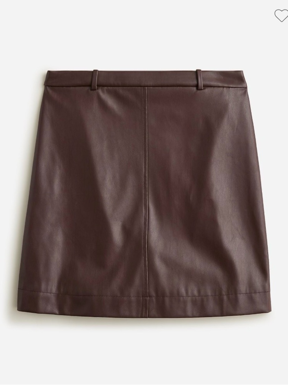 J. Crew Chocolate Brown Faux Leather Trouser Mini Skirt 4